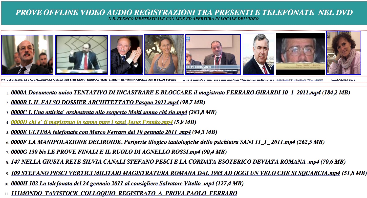TUTTI I VIDEO SONO SUL SITO ILFILODELMAGISTRATO